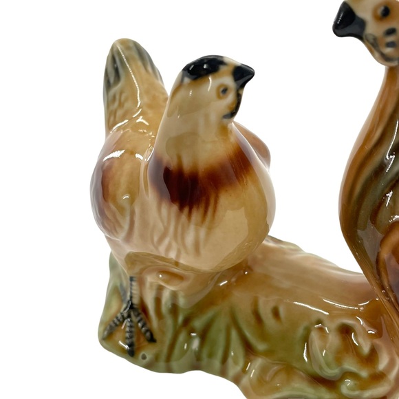 Vintage Rooster & Hen Amber Glaze Ceramic Figurine Made in Brazil #4201 6" High - Picture 5 of 11